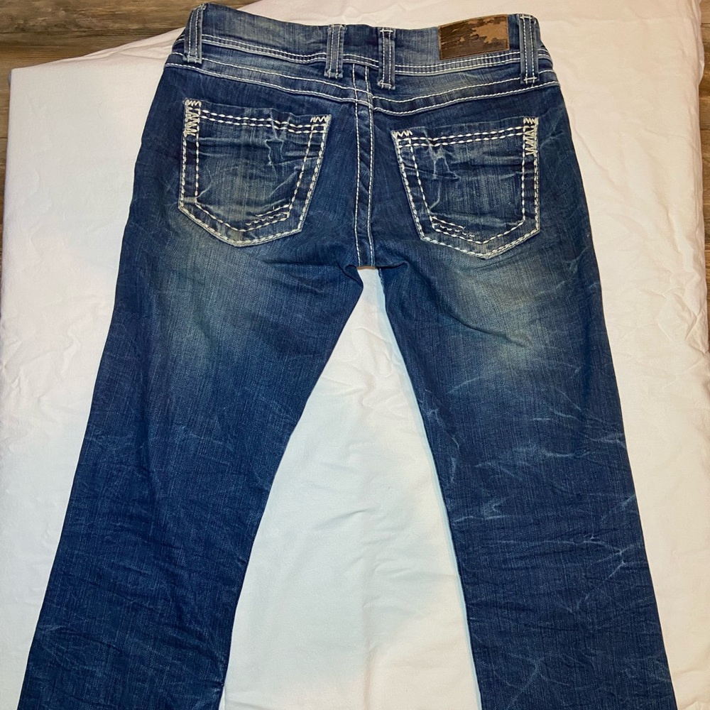 Buckle jeans, size 25L x 33 1/2, low rise